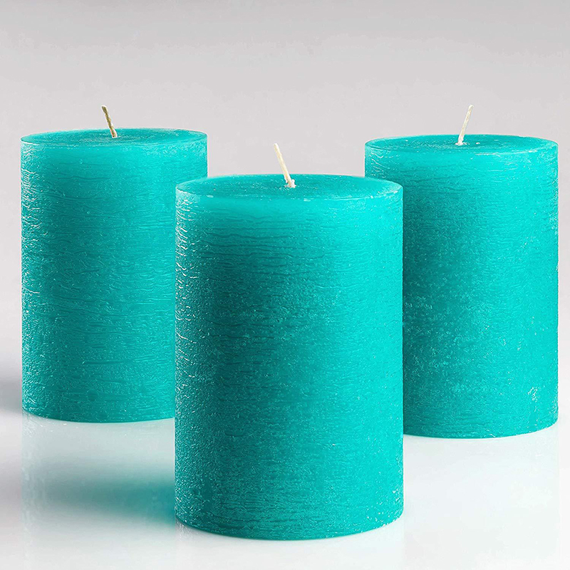 Own brand packaging customized wholesale pillar candle with different sizes and colors for home decor